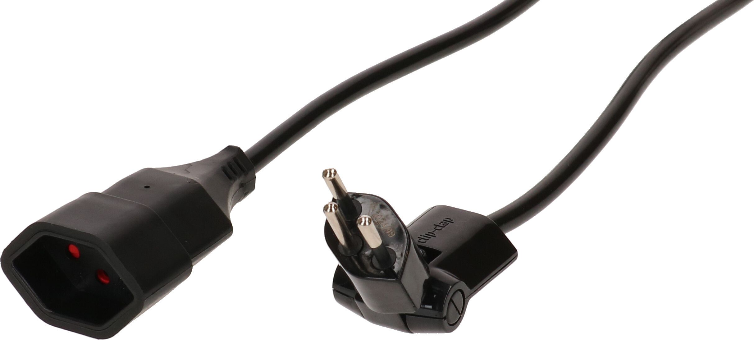 Rallonge TD H05VV-F3G1.0 1m noir clip-clap BS type 12 / type 13