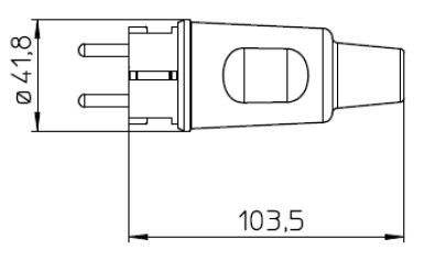 Gummistecker Schuko schwarz