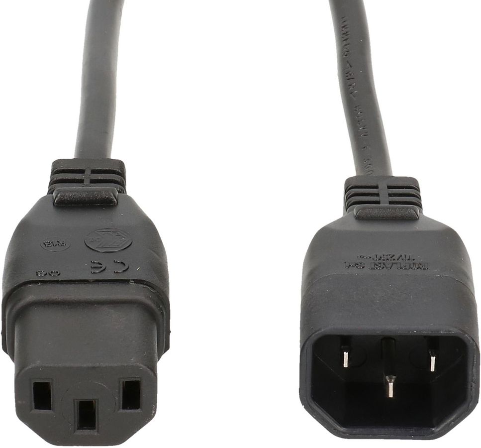 TD-Apparateverlängerung H05VV-F3G0.75 1.5m schwarz C14/C13