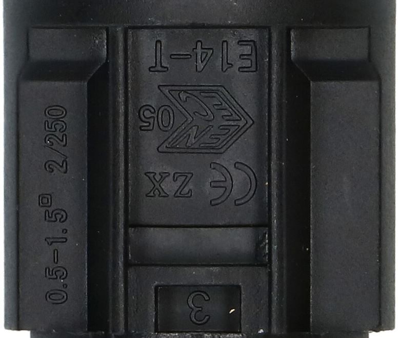 portalampada E14 candela M10x1 H=65mm nero
