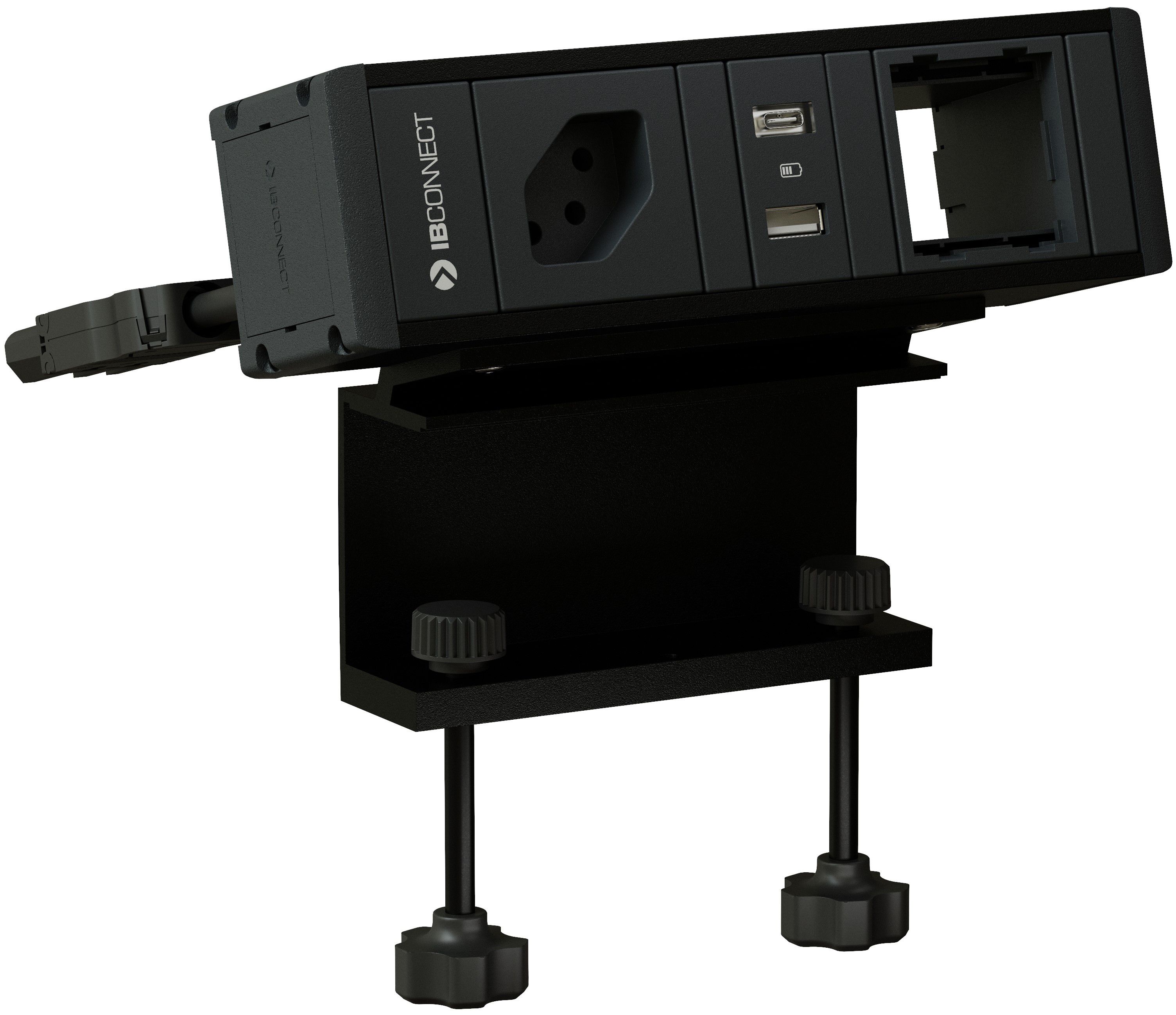 CUBO T Steckdoseneinheit schwarz 1x Typ 13 1x USB-A/C 1x Leer