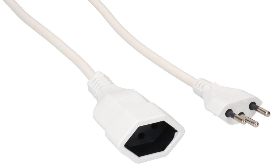 TD-Verlängerung H05VV-F3G1.0 2m weiss Typ 12 / Typ 13