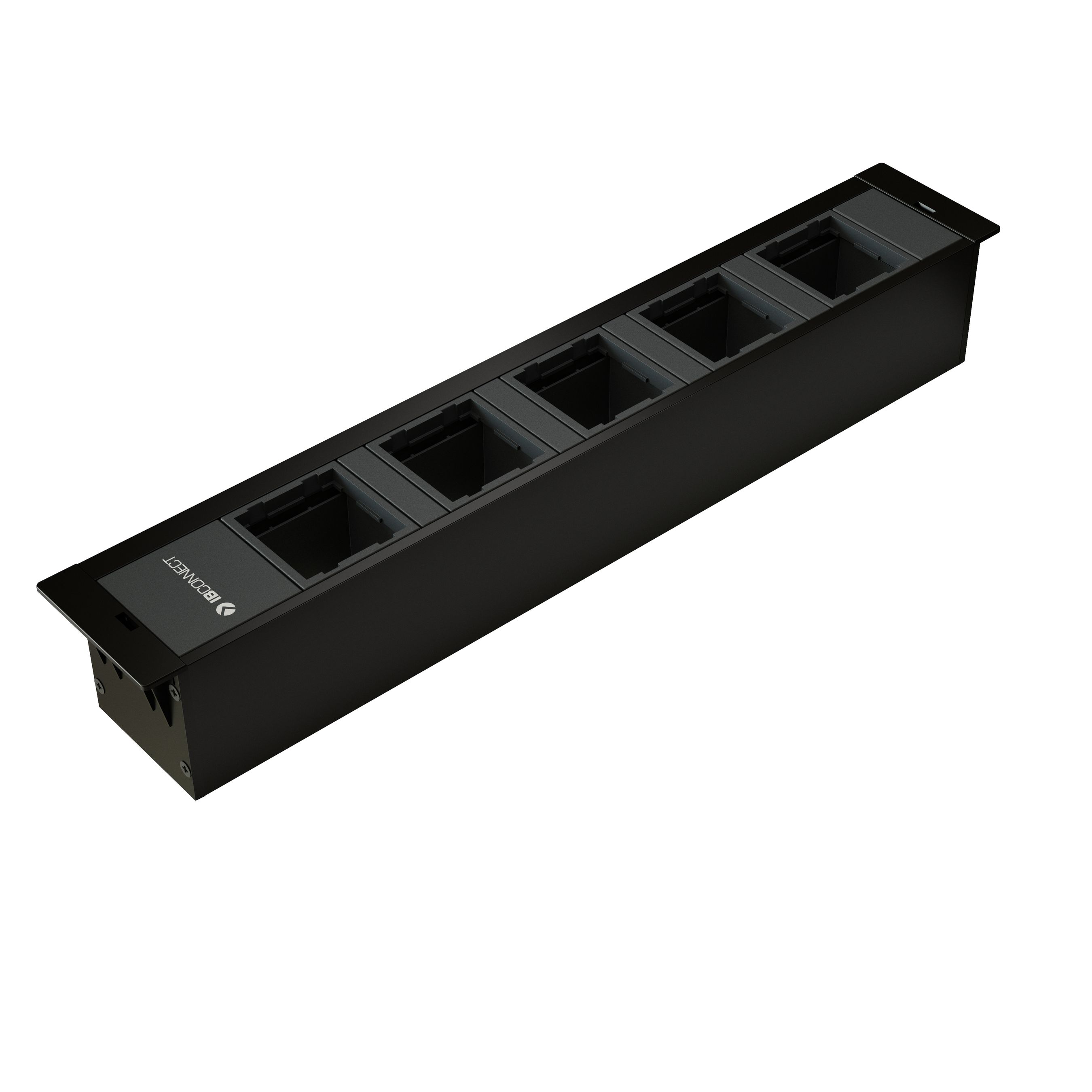 CUBOBOX Steckdoseneinheit schwarz L 6-fach 5x Leermodul