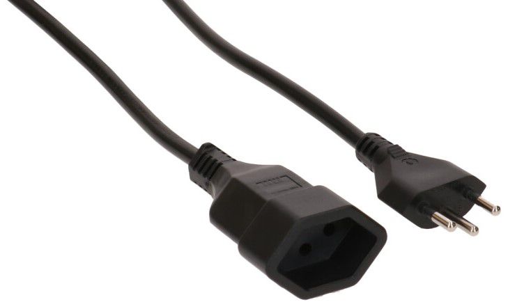 TD-Verlängerung H05VV-F3G1.0 4m schwarz Typ 12 / Typ 13