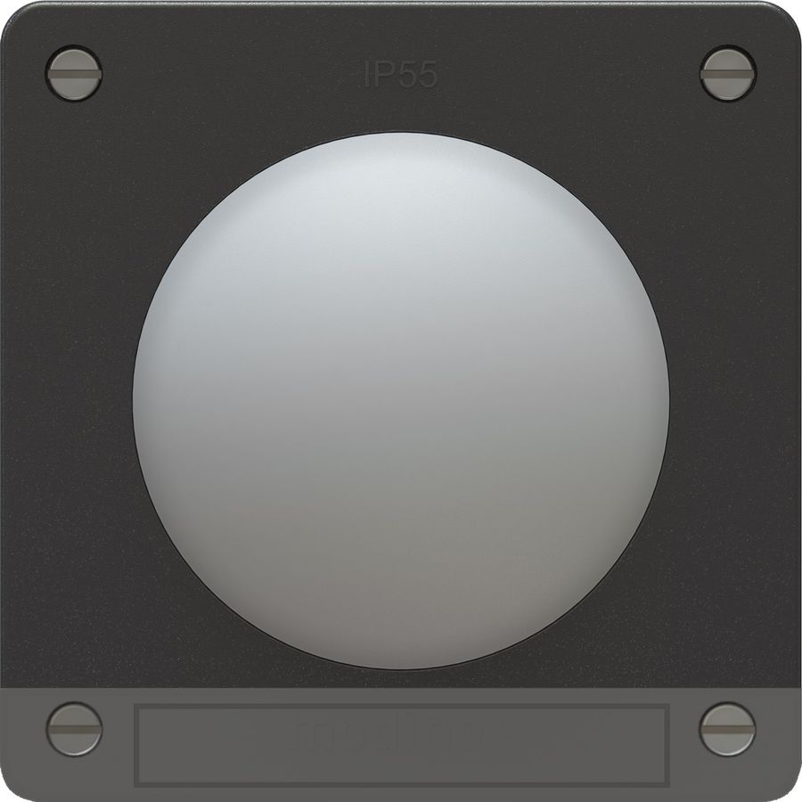 Drucktaster Sonnerie +Name. Einsatz +Frontset exo IP55 schwarz