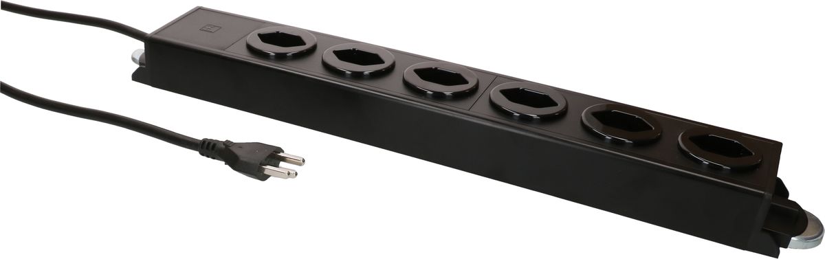 Steckdosenleiste Power Line 6x Typ 23 schwarz/schwarz 1.5m Magnet