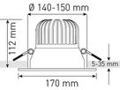 LED-Downlight ATMO 150 bianco 3000+4000K 1745lm 60°