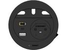 DIVUS bloc multiprise noir 1x type 13 1x USB A/C 3x passe-câble