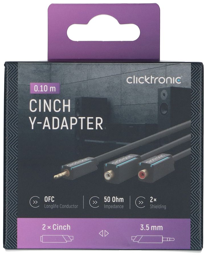 cavo audio adattatore Y spina jack/presa RCA 0.1m nero