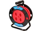 Cable reel with 4x sockets type13 red/black 25m