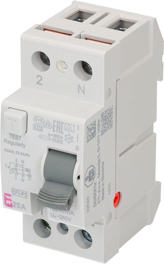 interruttore differenziale 1P+N 25A 30mA tipo A 10kA