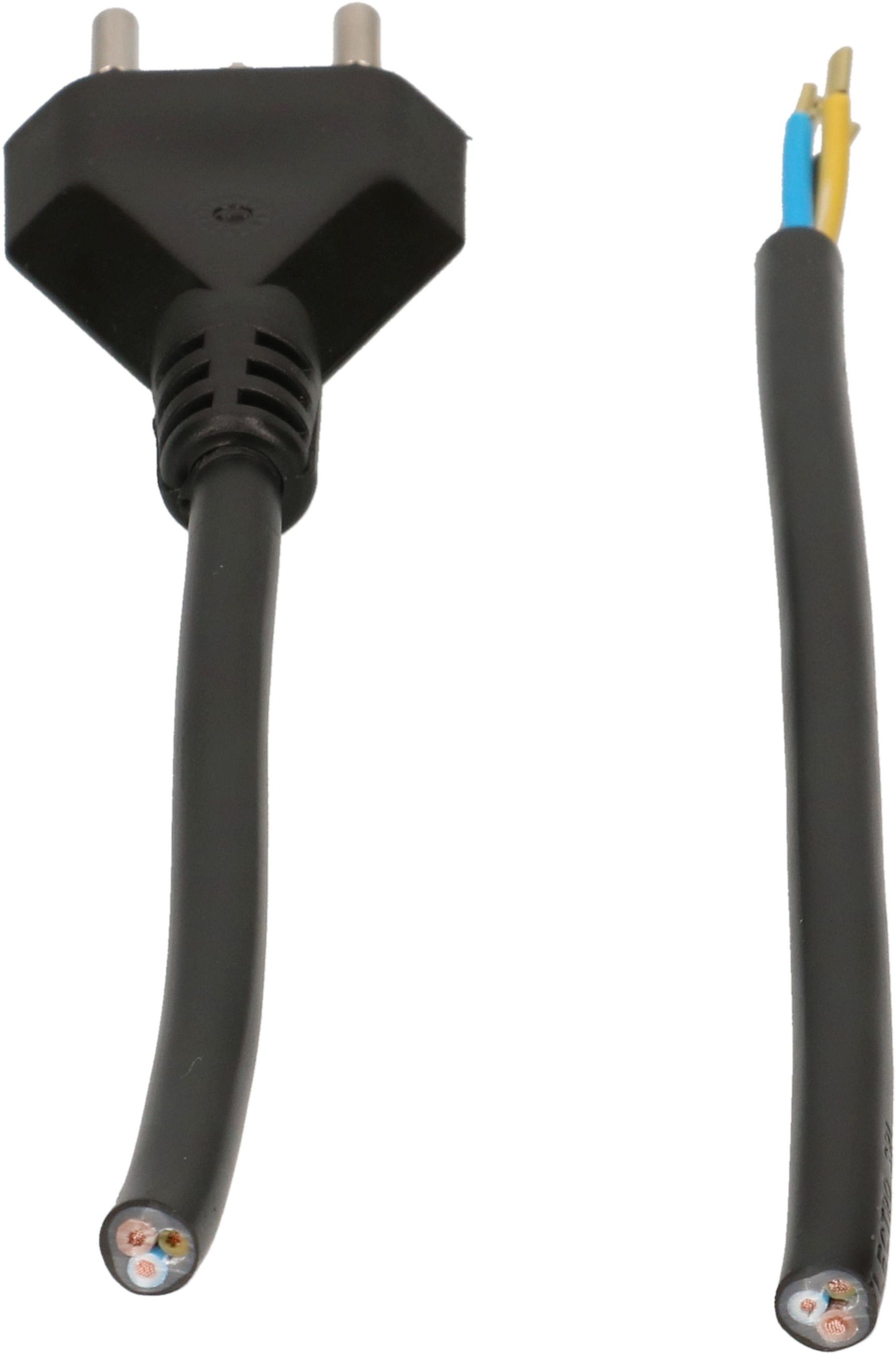 TD câble secteur H05VV-F3G1.0 2m noir type 12
