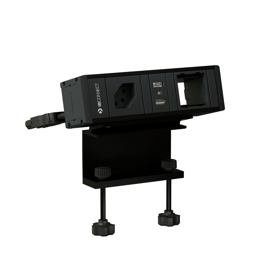 CUBO T bloc multiprise noir 1x type 13 1x USB-A/C 1x module vide