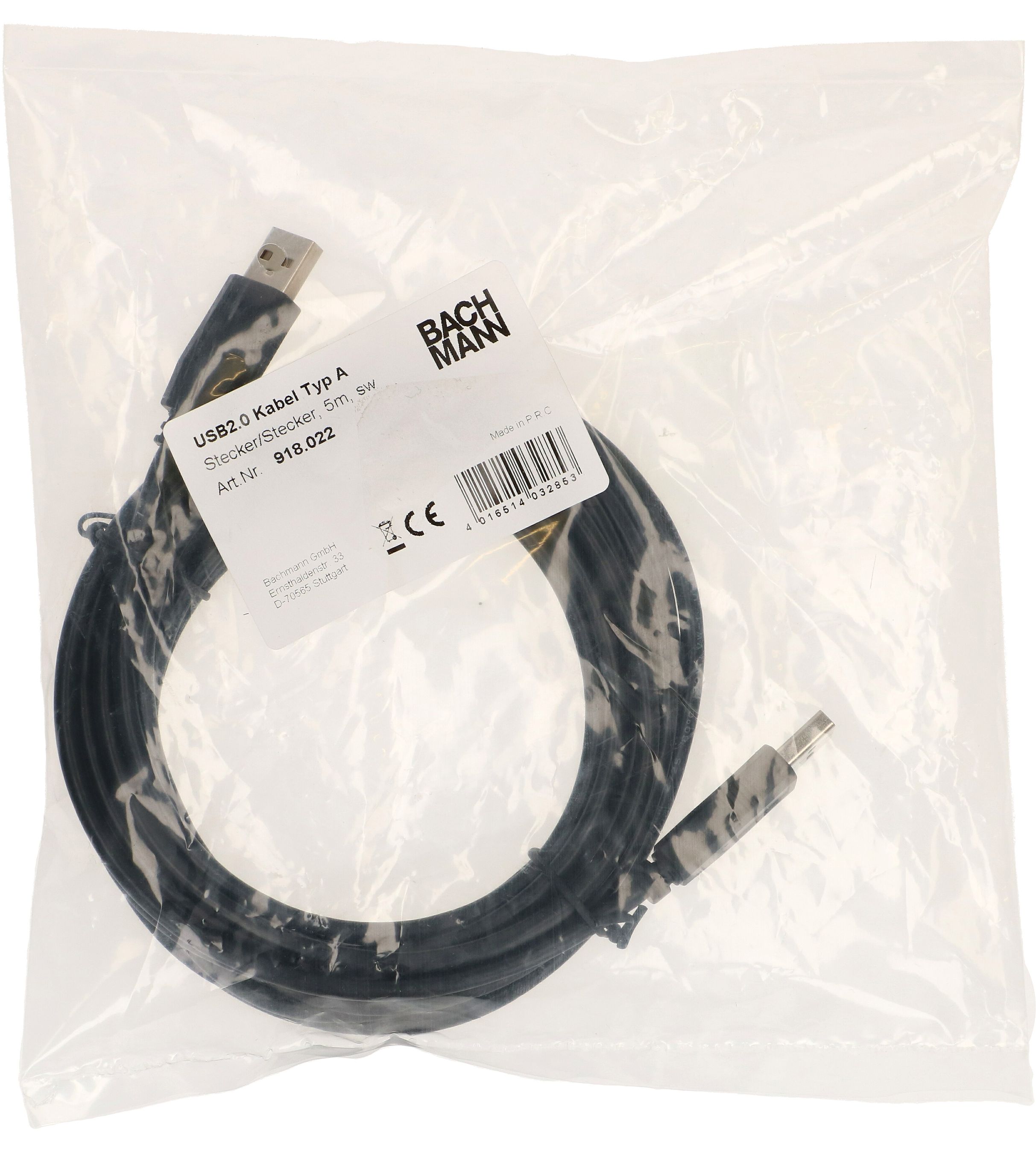 câble raccordement USB A/A 2.0 L=5.0m