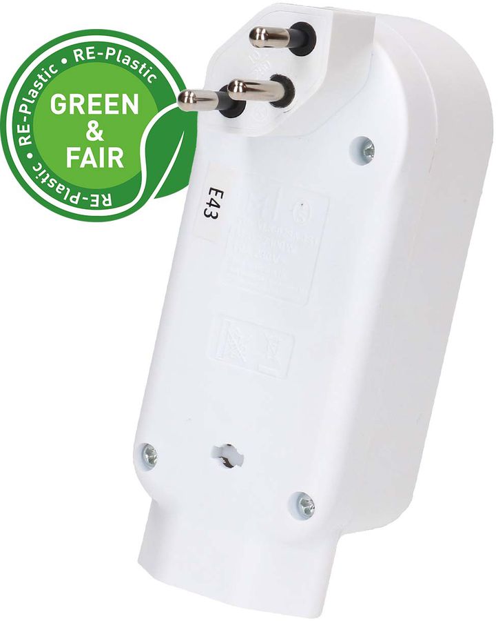 multi adaptateur ADAPT 3+1x type 13 blanc rotatif Green+Fair