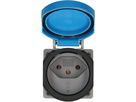 Einbausteckdose 1x Typ 13 L+N+PE Max Hauri IP55 lichtgrau/blau