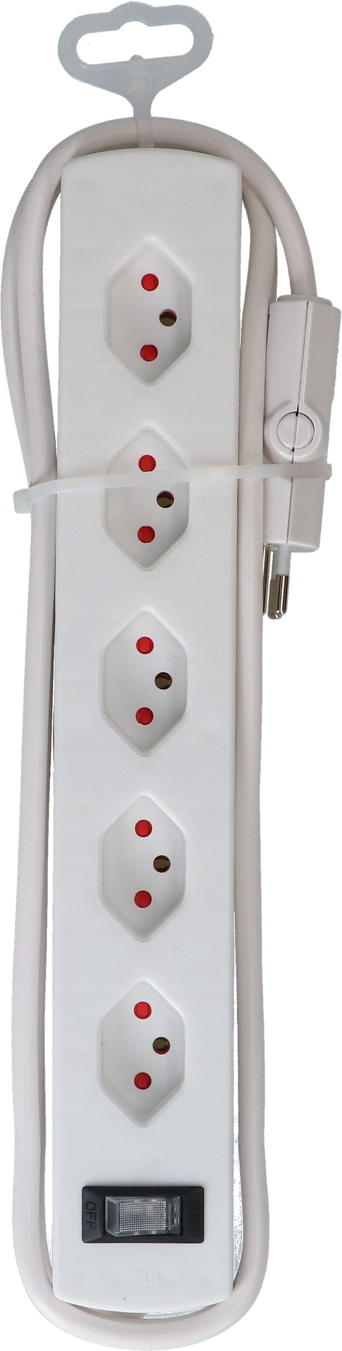 Steckdosenleiste Safety Line 5x Typ 13 90° BS ws Schalter 2m cli.