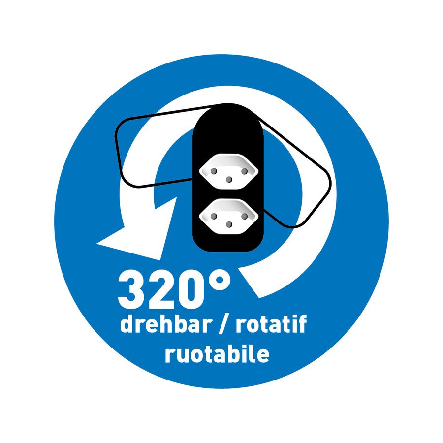 Abzweigstecker ADAPT 2x Typ 13 schwarz drehbar