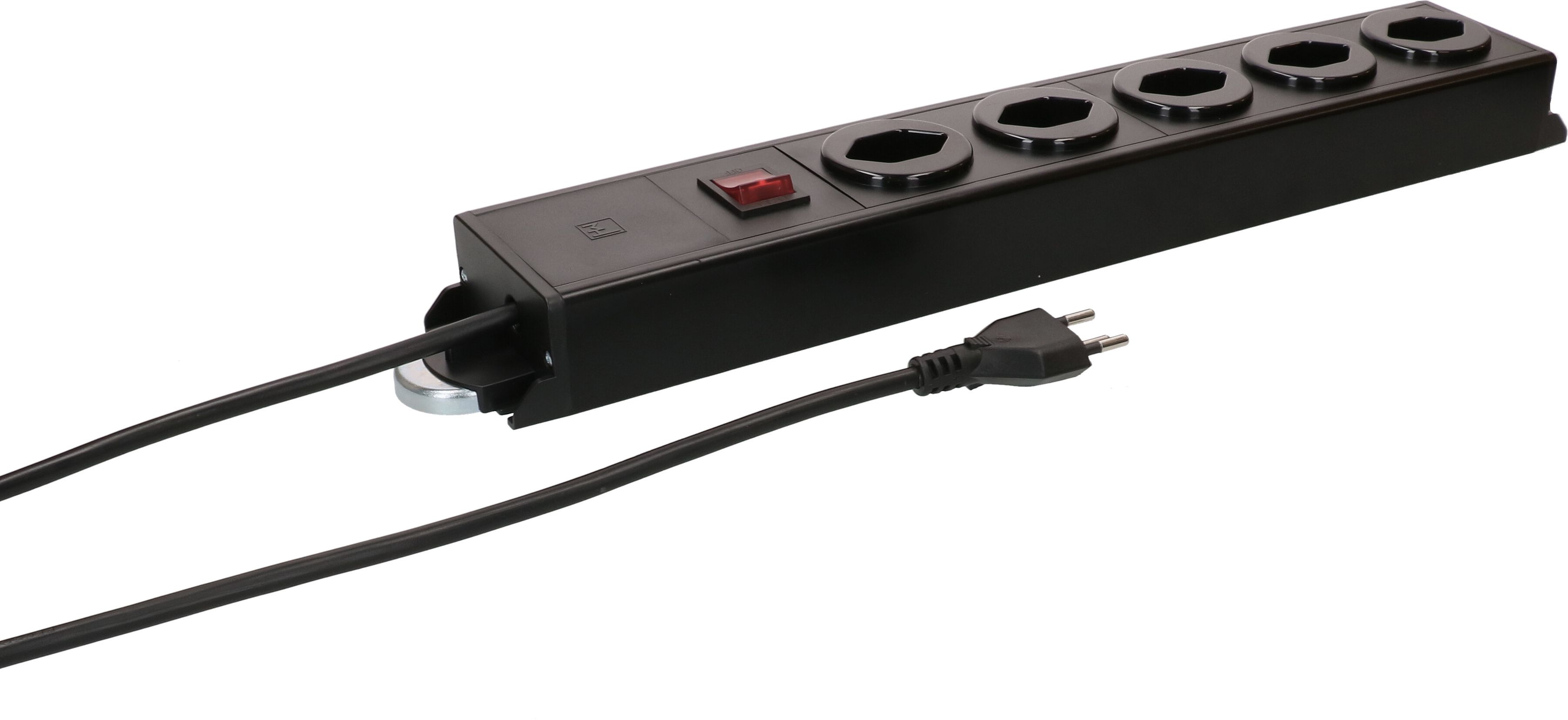 Steckdosenleiste Power Line 5x Typ 13 sw/sw Schalter 1.5m Magnet