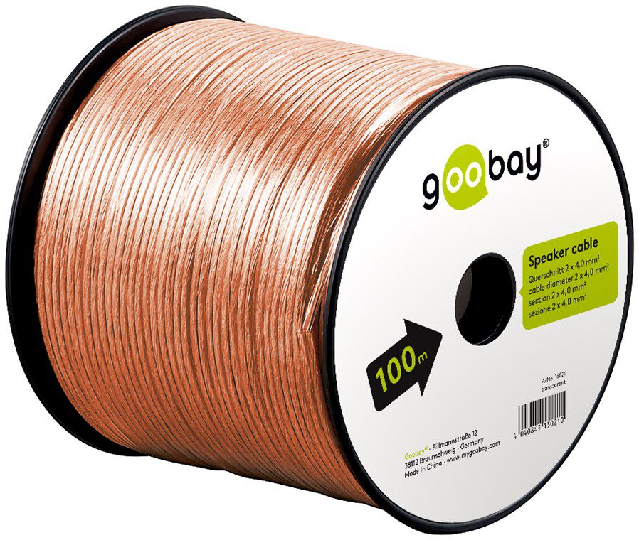 cavo per altoparlanti 2x4.0mm² 100m transparente