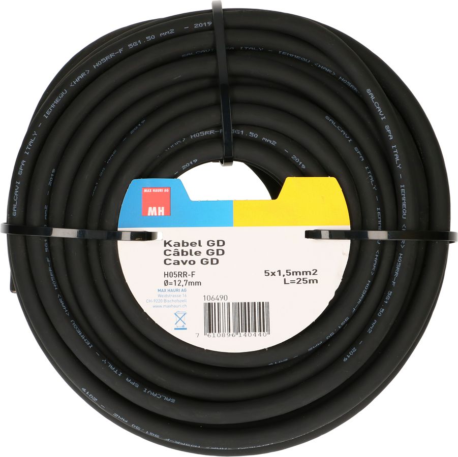 GD-Kabel H05RR-F5G1.5 25m schwarz