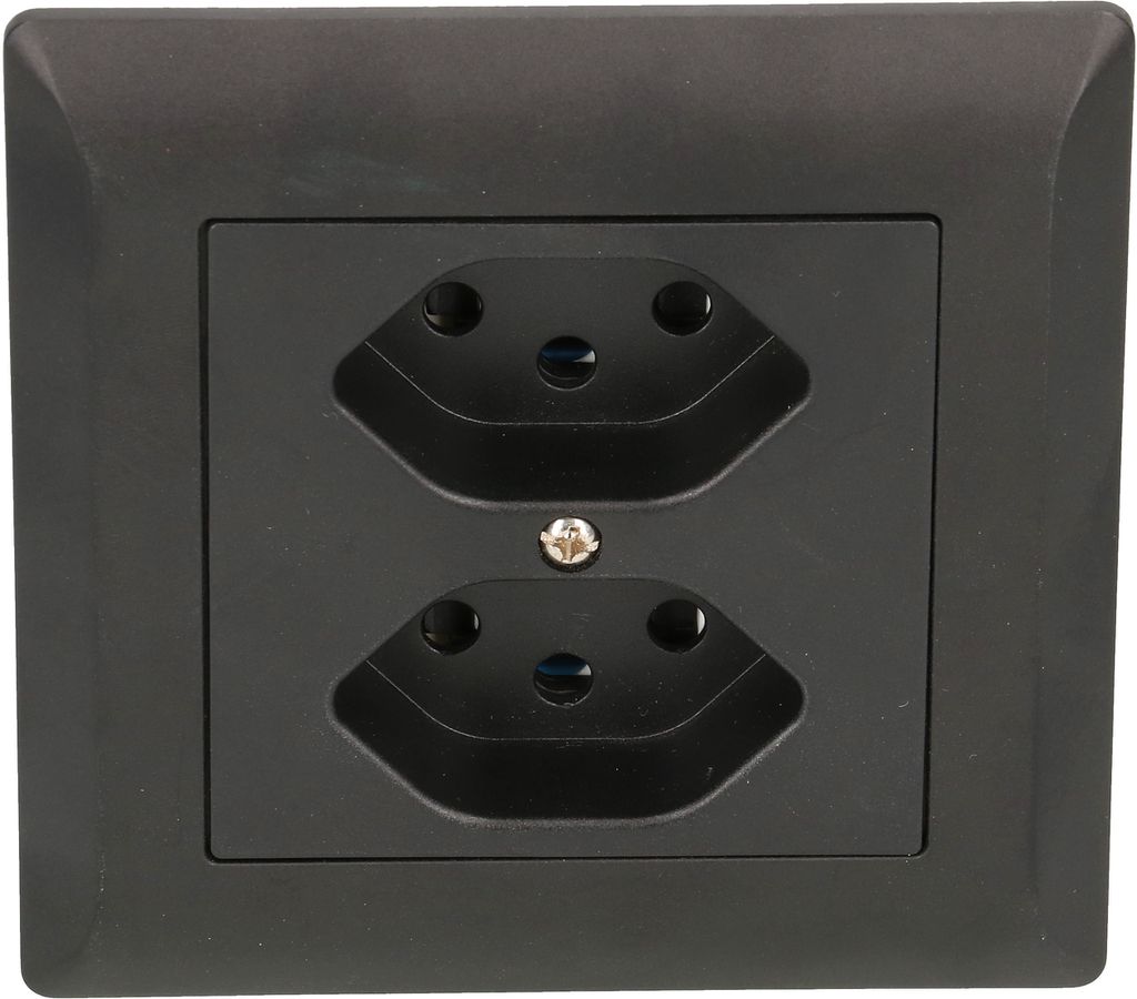 Steckdose 2x Typ 13 Gr.1x1 UP BS Kallysto schwarz