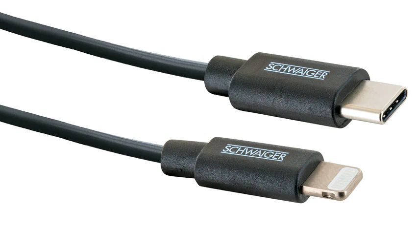 Adapterladekabel lightning auf USB-C 2m schwarz