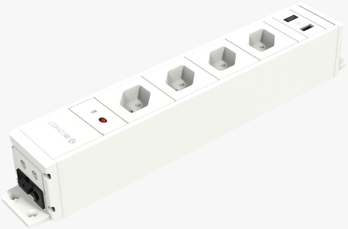 CUBO Steckdoseneinheit weiss 4x Typ 13 1x USB-A/C