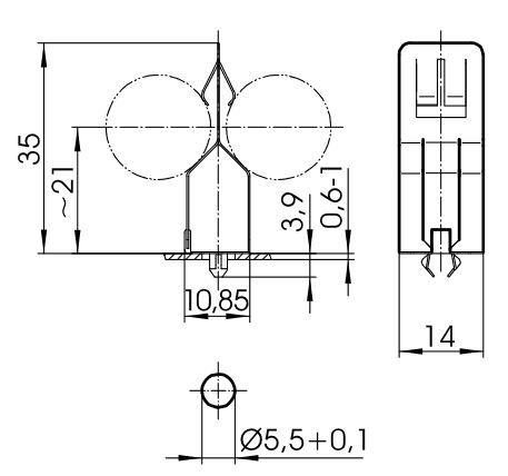 2G10/2G11-Lampenhalter Inox
