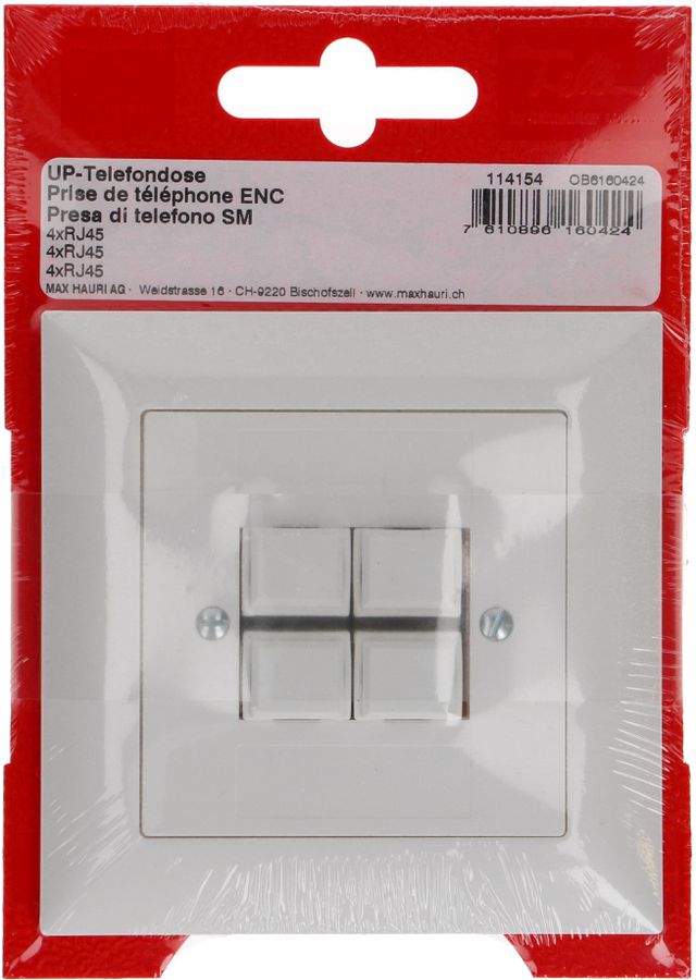 Telefon/Netzwerk 4xRJ45 Kat. 5e UP EdizioDue weiss