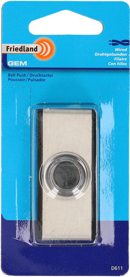 Pulsante Gem-Push argento/nero