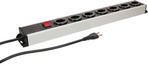 Steckdosenleiste Power Line 7x Typ 23 grau/schwarz Schalter 1.5m