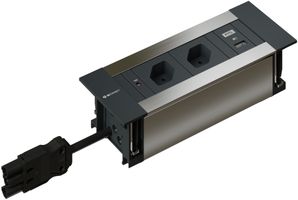INTRO2.0 Steckdoseneinheit eloxiert 2x Typ 13 1x USB-A/C