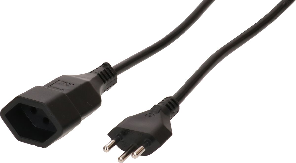 TD-Verlängerung H05VV-F3G1.0 5m schwarz Typ 12 / Typ 13