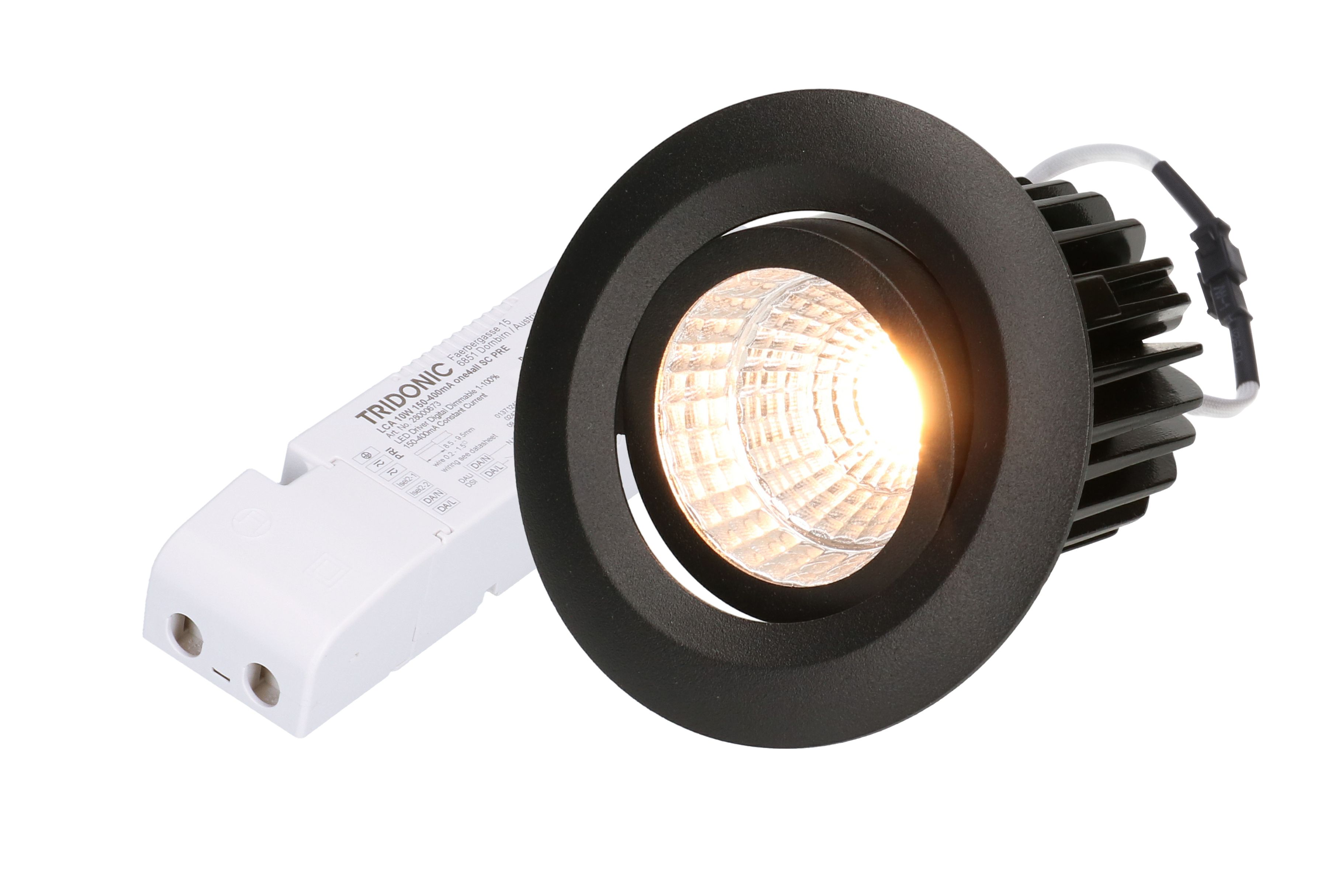 LED-Einbauspot DALI schwarz matt 3000K 920lm 38° - MAX