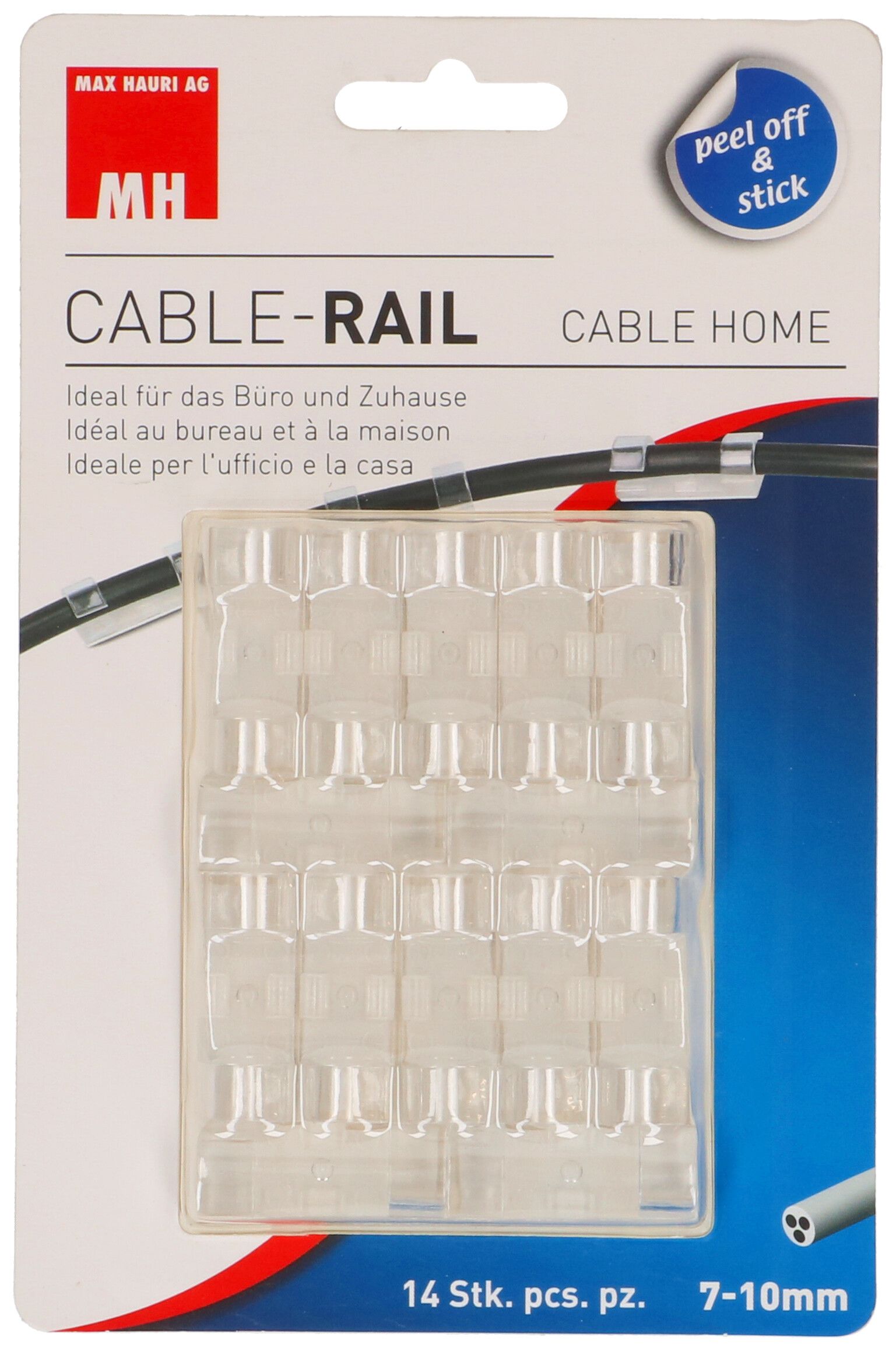 Cable clips set transparent