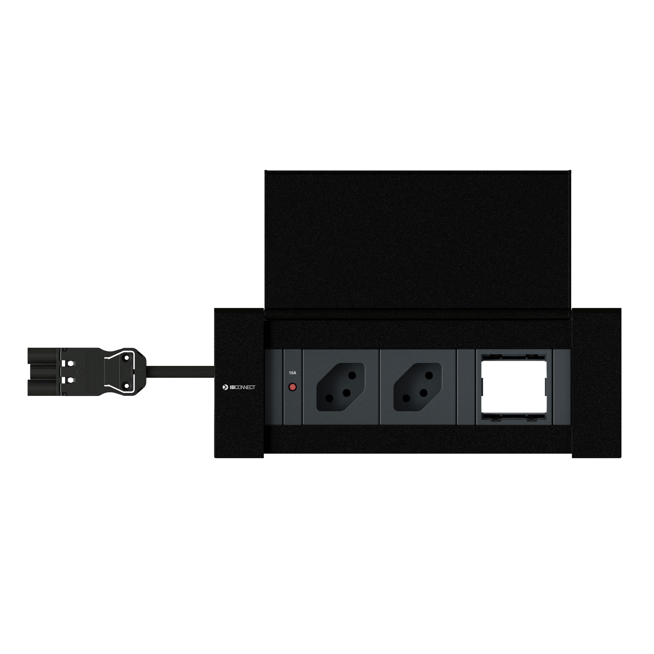 NEXO Steckdoseneinheit schwarz 2x Typ 13 1x Leermodul