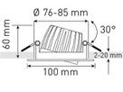 LED-Einbauspot AXO weiss 3000K 960lm 38°