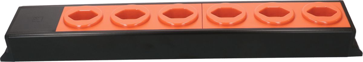 Steckdosenleiste Power Line 6x Typ 23 schwarz/orange