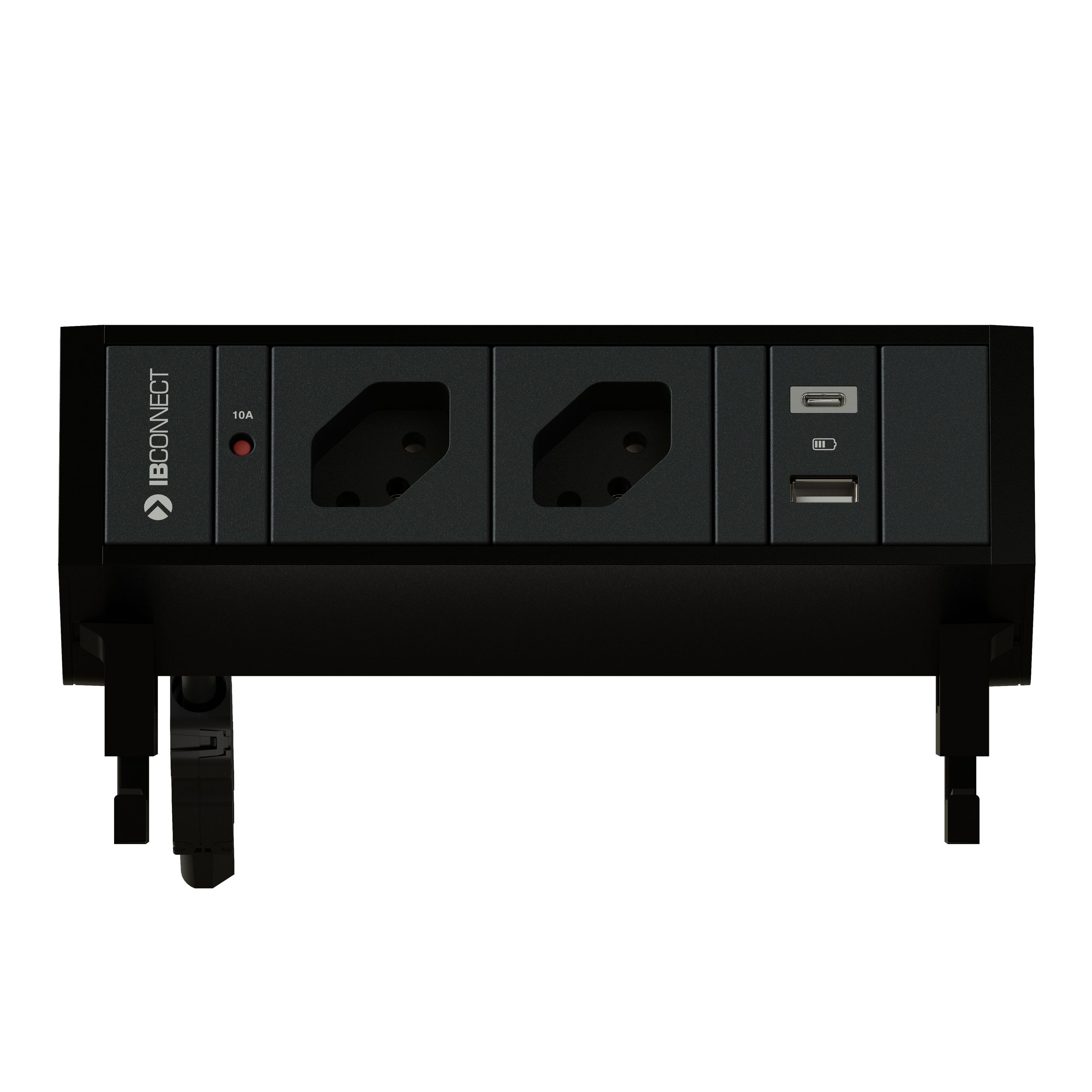 SUPRA Steckdoseneinheit schwarz 2x Typ 13 1x USB-A/C