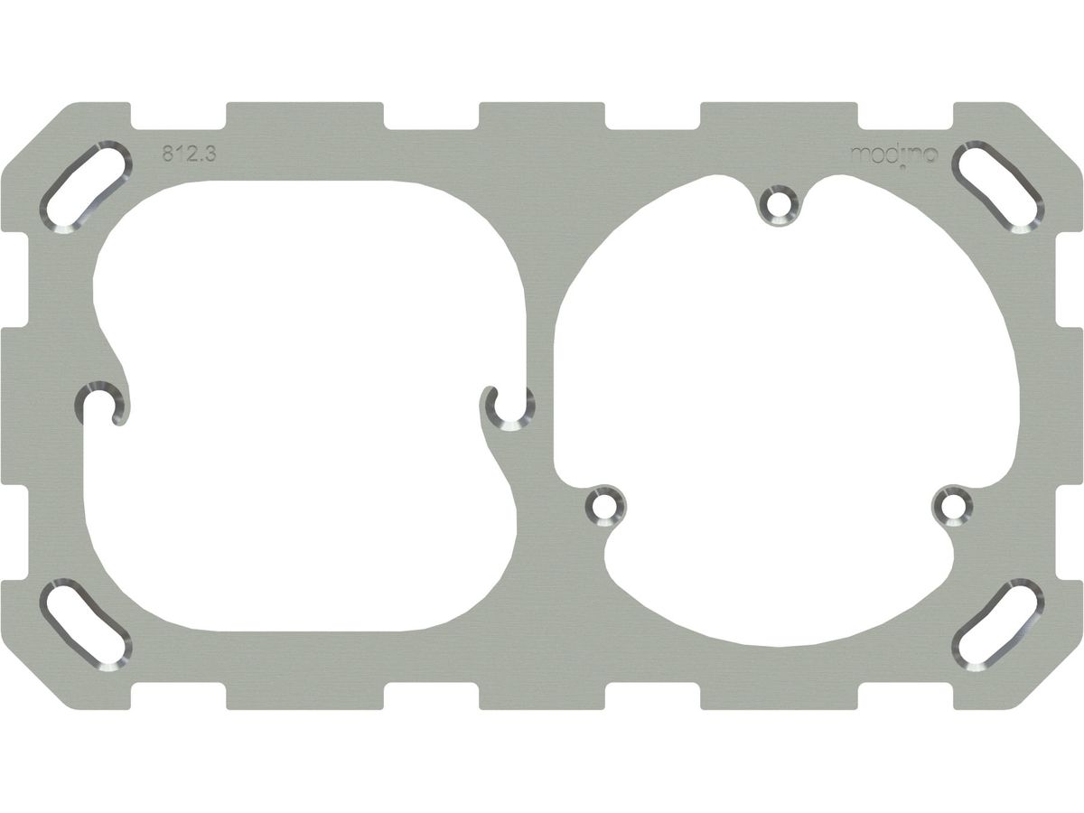 Fixing plate size 1x2 horizontal for socket 3x type 13