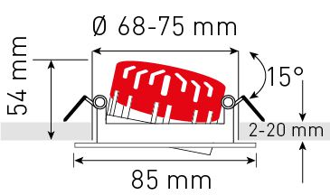 LED-Einbauspot SOLV-IP65 weiss 3000K 710lm 38°