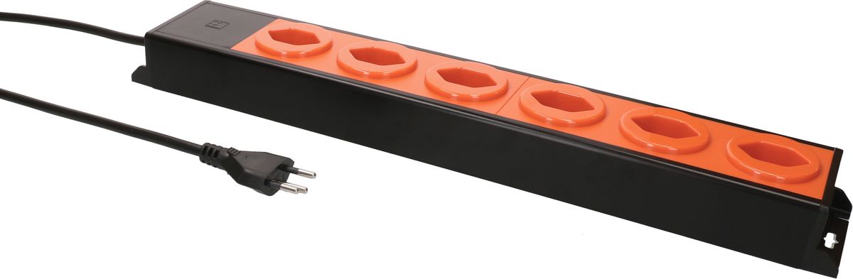 Steckdosenleiste Power Line 6x Typ 13 schwarz/orange 3.0m