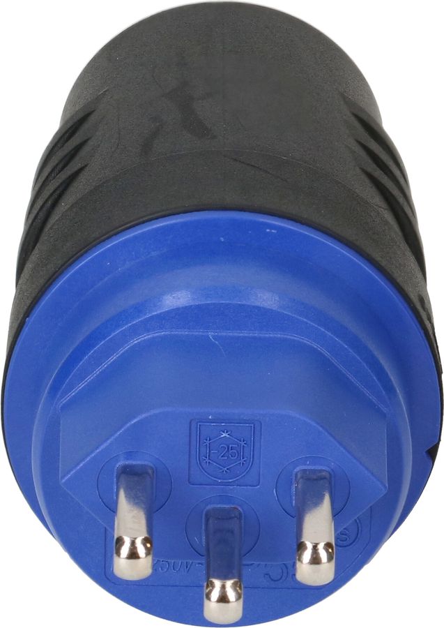 fiche type 23 3 pôles noir/bleu IP55