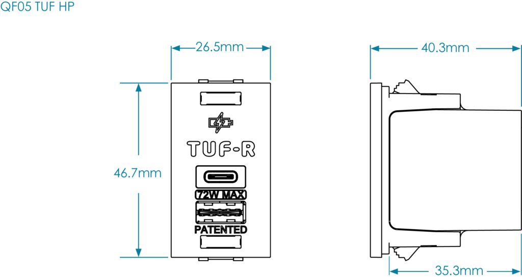 LIBERTY USB Charger QF05 TUF-R/HP mit USB-A/C 12/60W weiss
