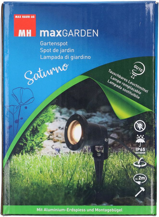 spot de jardin Saturno / ALU noir IP65 / avec douille GU10