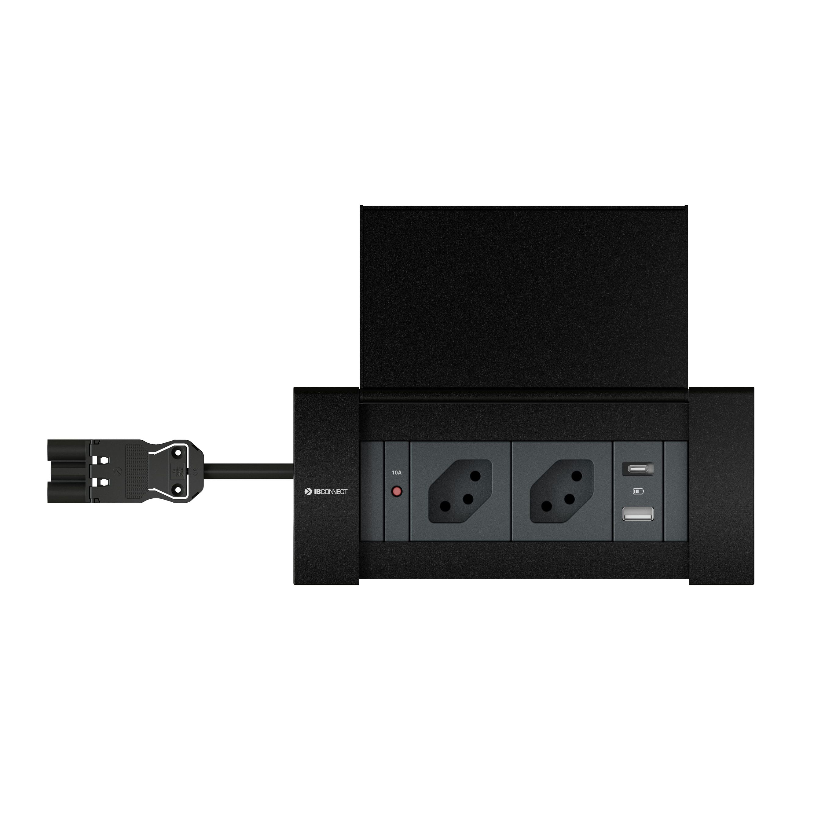 NEXO Steckdoseneinheit schwarz 2x Typ 13 1x USB-A/C