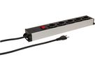 Steckdosenleiste Power Line 5x Typ 23 grau/schwarz Schalter 3.0m
