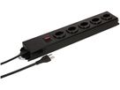 Steckdosenleiste Power Line 5x Typ 23 sw/sw Schalter 1.5m Magnet