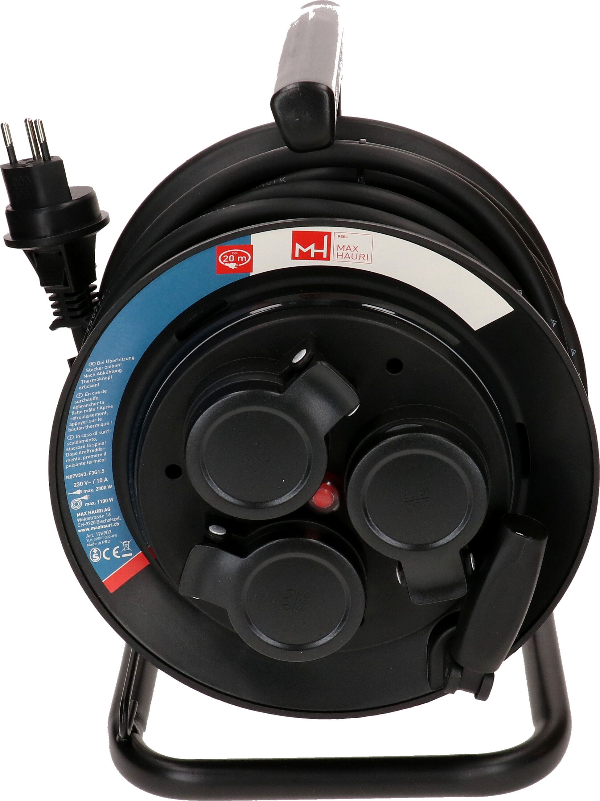 Kabelrolle 3x Typ 13 IP55 20m schwarz